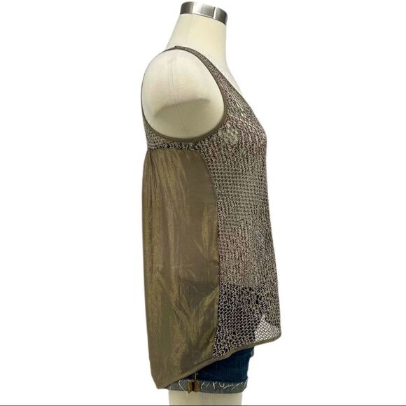 NWOT THE LIMITED Metallic Crochet Tank Top - Picture 2 of 10